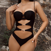 Traje de baño de una pieza Cathy con copa de sujetador y aros con cortes